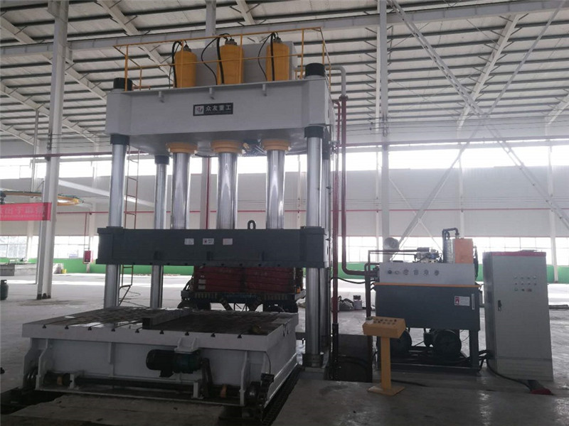 800噸三梁四柱三缸移動工作臺液壓墊液壓機