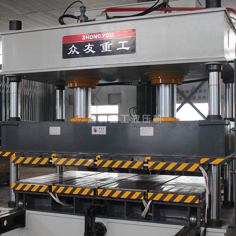 315噸四柱移動工作臺帶加熱板液壓機(jī)